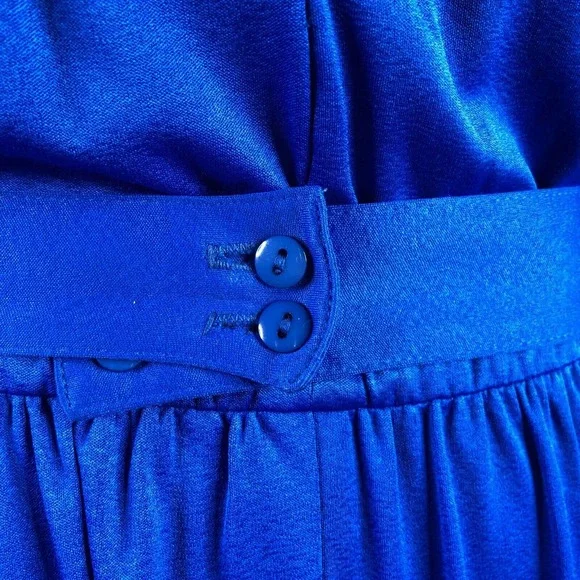 L Rothschild Vintage Jumpsuit Royal Blue Beaded Embellished Belted - Picture 8 of 11